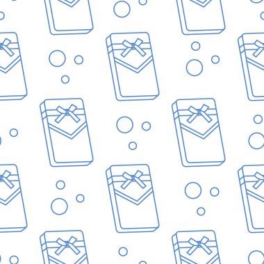 Hediye kutuları ile Seamless modeli sargılı şerit ve yay ile.