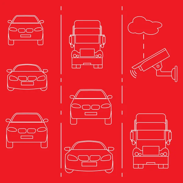 Güvenlik kamerası ve trafik. Suçlar ve sürüş güvenliği sağlanması.