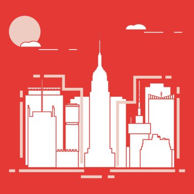 Bina ve gökdelenler. Şehir Manzaralı. Mimarisi. Seyahat ve eğlence.