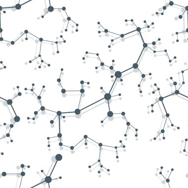 Moleküller ve iletişim yapıları ile Seamless modeli. Bilimsel kavram. Tıp, kimya, Fen arka plan.