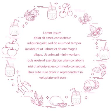 Smoothies ve güler yüzlü yapmak için malzemeler ile jar. Sağlıklı beslenme alışkanlıkları. Kolay pişirme işlemi.