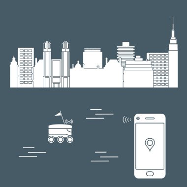 Şehrin bir robot ile teslim. Hızlı ve uygun nakliye. Ücretsiz teslimat.