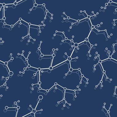Moleküller ve iletişim yapıları ile Seamless modeli. Bilimsel kavram. Tıp, kimya, Fen arka plan.