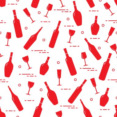 Seamless pattern of wine glasses and bottles of wine. Wine-making. Tasting. Sommelier. vector Seamless pattern of wine glasses and bottles of wine. Wine-making. Tasting. Sommelier. vector