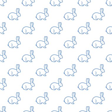 Sorunsuz tavşan deseni. Paskalya tatili. Komik tavşan