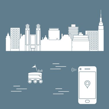 Şehrin bir robot ile teslim. Hızlı ve uygun nakliye. Ücretsiz teslimat.