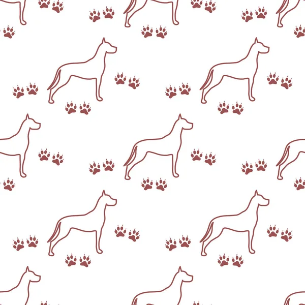 Köpek ve köpek ile Seamless modeli izler. Hayvan desen.