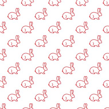 Sorunsuz tavşan deseni. Paskalya tatili. Komik tavşan