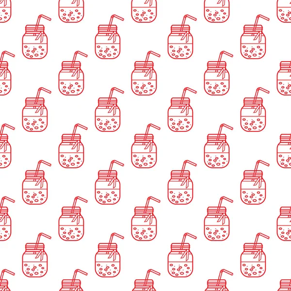 Güler yüzlü kavanoz ve tüpler ile Seamless modeli. Sağlıklı beslenme alışkanlıkları. Kolay pişirme işlemi.