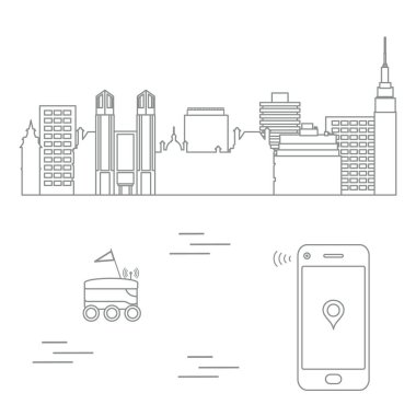 Şehrin bir robot ile teslim. Hızlı ve uygun nakliye. Ücretsiz teslimat.