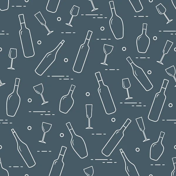 Dikişsiz desen şarap bardakları ve şarap şişeleri. Şarap yapma. Tatmak. Sommelier.