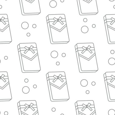 Hediye kutuları ile Seamless modeli sargılı şerit ve yay ile.