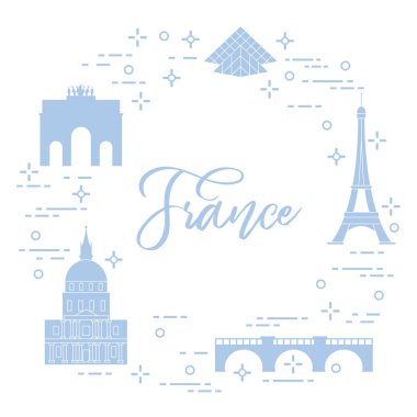 Paris'in ünlü binalar. Simgeler ve simge. Seyahat ve eğlence.