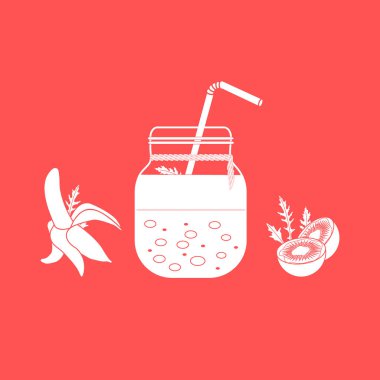 Smoothies ve güler yüzlü yapmak için malzemeler ile jar. Sağlıklı beslenme alışkanlıkları. Kolay pişirme işlemi.