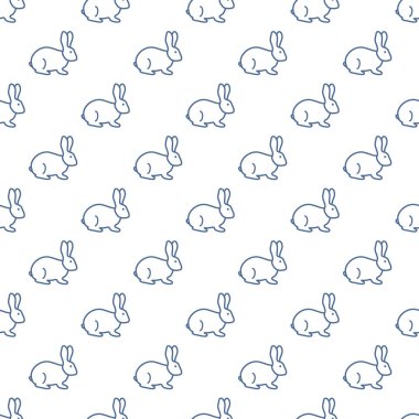 Sorunsuz tavşan deseni. Paskalya tatili. Komik tavşan