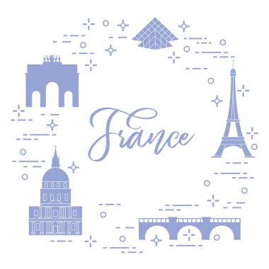 Paris'in ünlü binalar. Simgeler ve simge. Seyahat ve eğlence.