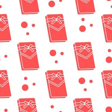 Hediye kutuları ile Seamless modeli sargılı şerit ve yay ile.