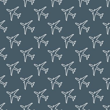 Uçaklar ile Seamless modeli. Tasarım poster ya da baskı için.