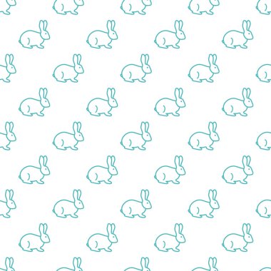 Sorunsuz tavşan deseni. Paskalya tatili. Komik tavşan