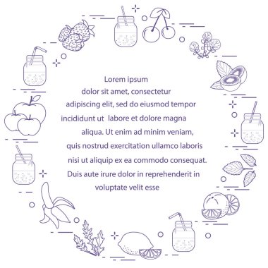 Smoothies ve güler yüzlü yapmak için malzemeler ile jar. Sağlıklı beslenme alışkanlıkları. Kolay pişirme işlemi.