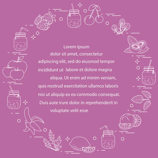 Tarro Con Batidos Ingredientes Para Hacer Batido Hábitos Alimenticios Saludables — Vector de stock