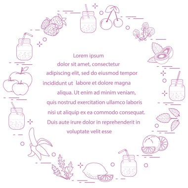 Smoothies ve güler yüzlü yapmak için malzemeler ile jar. Sağlıklı beslenme alışkanlıkları. Kolay pişirme işlemi.