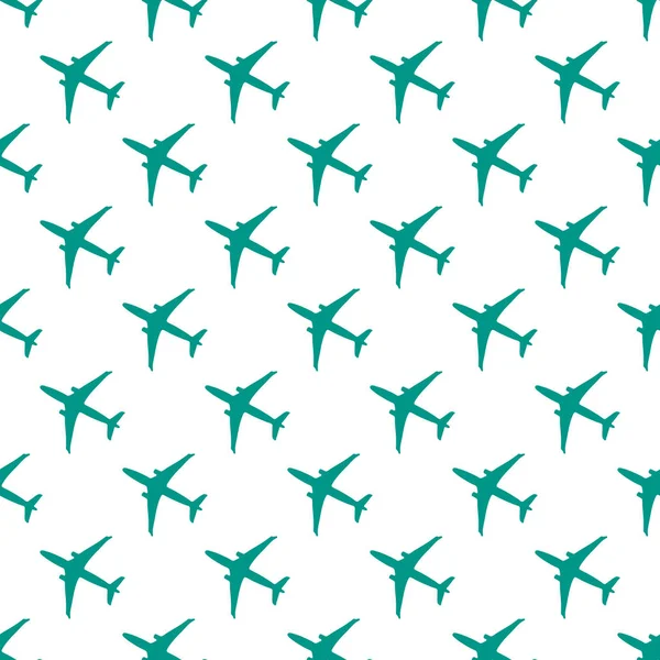 Seamless Pattern Planes Design Poster Print — Stock Vector