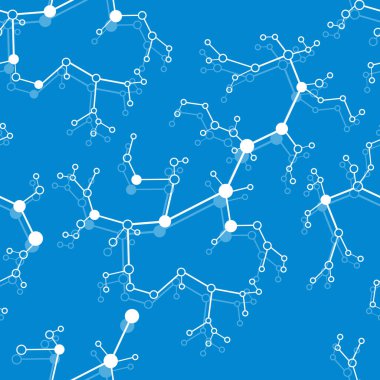 Moleküller ve iletişim yapıları ile Seamless modeli. Bilimsel kavram. Tıp, kimya, Fen arka plan.