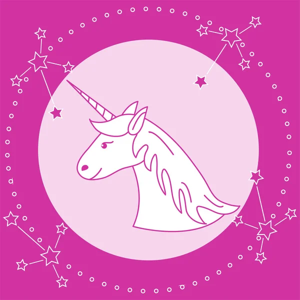 Unicorn Ajaib Dan Rasi Bintang Desain Untuk Anak Anak Grafis - Stok Vektor