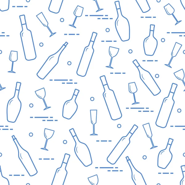 Dikişsiz desen şarap bardakları ve şarap şişeleri. Şarap yapma. Tatmak. Sommelier.