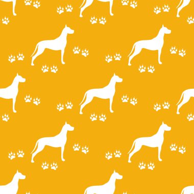 Köpek ve köpek ile Seamless modeli izler. Hayvan desen.