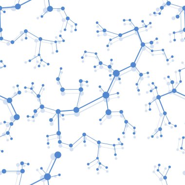Moleküller ve iletişim yapıları ile Seamless modeli. Bilimsel kavram. Tıp, kimya, Fen arka plan.