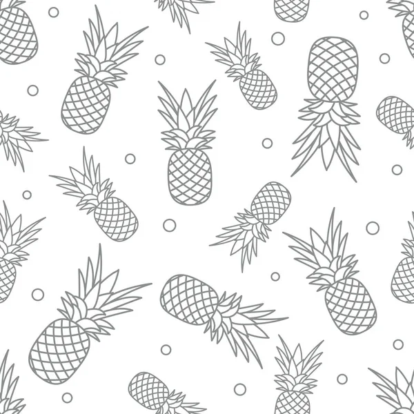 Seamless Pattern Pineapples Tropical Fruit Summer Background — Stock Vector