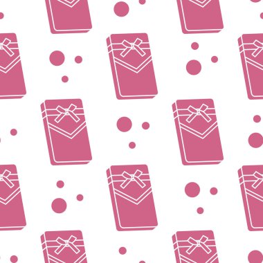 Hediye kutuları ile Seamless modeli sargılı şerit ve yay ile.