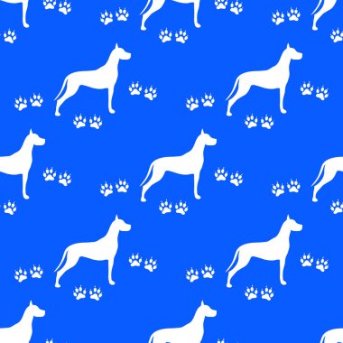 Köpek ve köpek ile Seamless modeli izler. Hayvan desen.