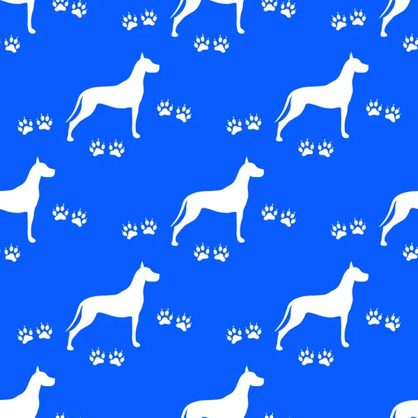 Köpek ve köpek ile Seamless modeli izler. Hayvan desen.