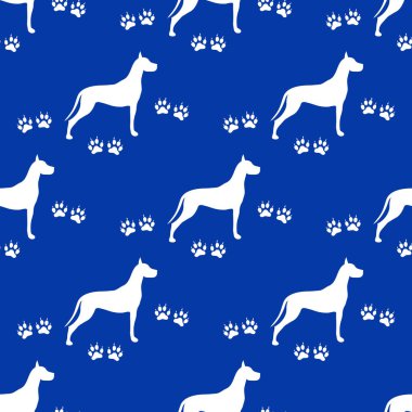 Köpek ve köpek ile Seamless modeli izler. Hayvan desen.