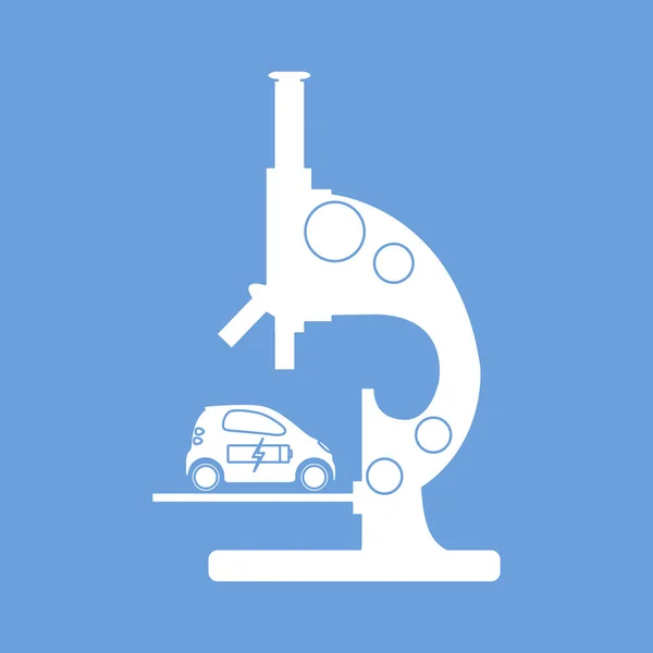 Microscope Voiture Électrique Recharger Batterie Voiture Nouvelles Écotechnologies Des Transports — Image vectorielle