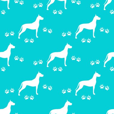 Köpek ve köpek ile Seamless modeli izler. Hayvan desen.