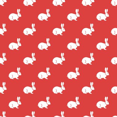 Sorunsuz tavşan deseni. Paskalya tatili. Komik tavşan