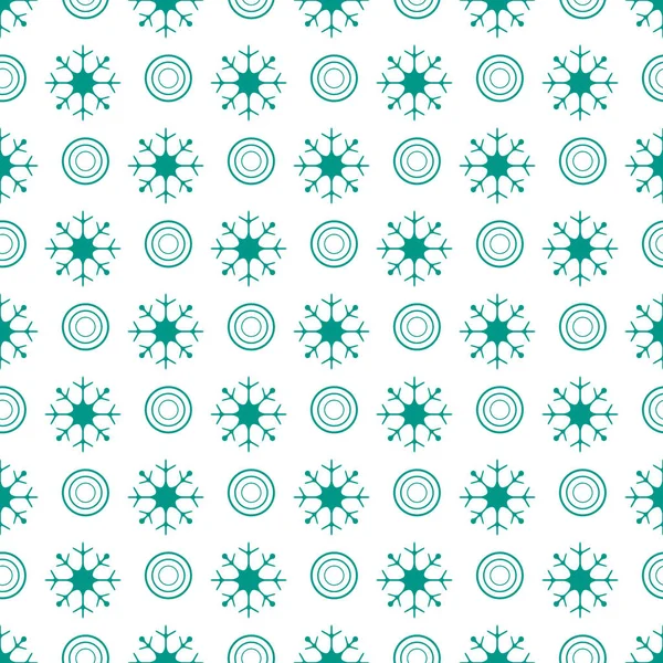 Winternahtloses Muster Mit Schneeflocken Und Kreisen Design Für Banner Poster — Stockvektor