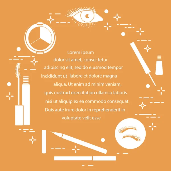 Макияж Глаз Декоративная Косметика Гламурный Модный Стиль — стоковый вектор