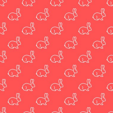 Sorunsuz tavşan deseni. Paskalya tatili. Komik tavşan