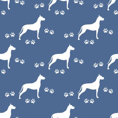 Köpek ve köpek ile Seamless modeli izler. Hayvan desen.