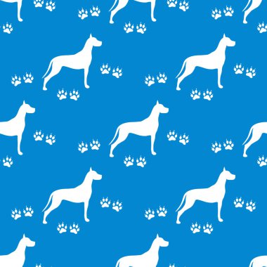 Köpek ve köpek ile Seamless modeli izler. Hayvan desen.