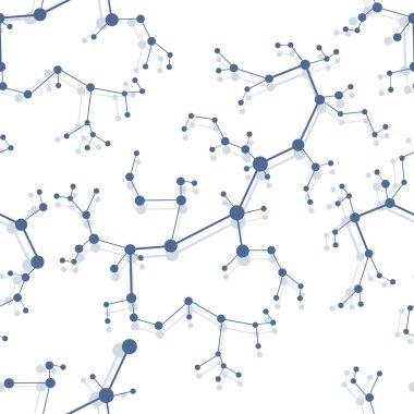 Moleküller ve iletişim yapıları ile Seamless modeli. Bilimsel kavram. Tıp, kimya, Fen arka plan.