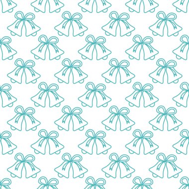 Vektör çan ile seamless modeli. Noel ve yeni yıl 2019 arka plan. Ambalaj Kağıt, kumaş ve diğer yazdırma için tasarım.