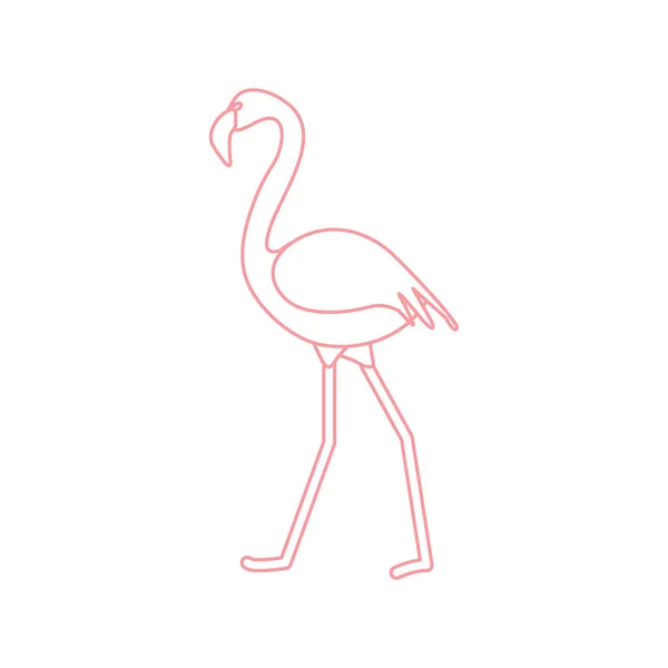 Ilustração Vetorial Com Pássaro Flamingo Design Para Cartaz Impressão — Vetor de Stock