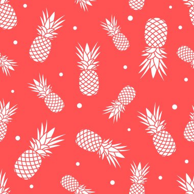 Ananas ile Seamless modeli. Tropikal meyve. Yaz arka plan.