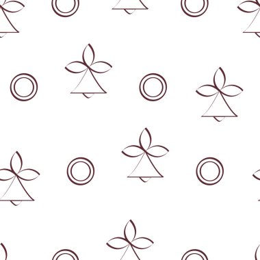 Çan ve daireler ile Seamless modeli. Soyut Noel ve yeni yıl 2019 arka plan. Ambalaj Kağıt, kumaş ve diğer yazdırma için tasarım.